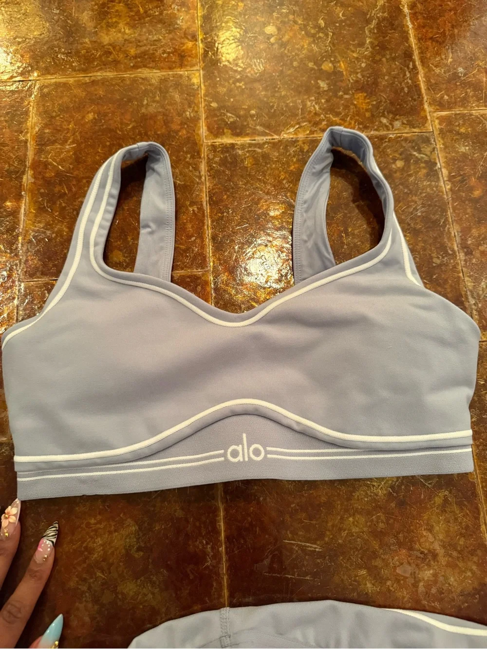 Alo Light Blue Active Leggings/bra